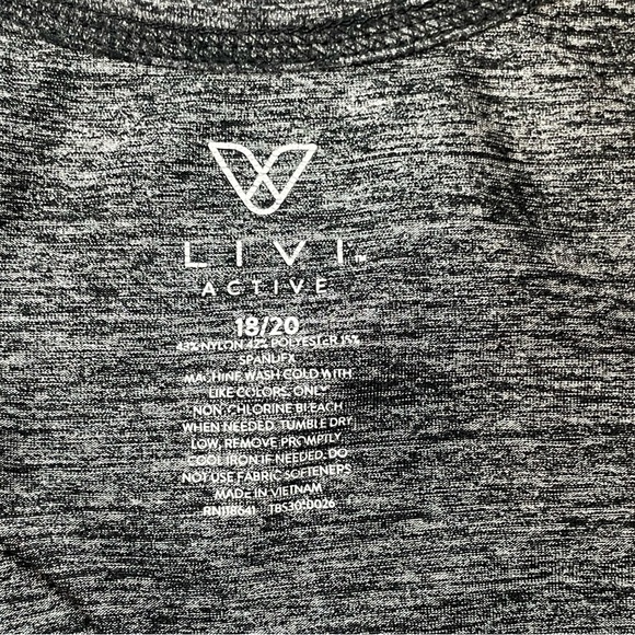 LIVI Lane Bryant Active Racerback Tank Zip Front Gray Blue Top Plus 18/20 Gym - Picture 6 of 8